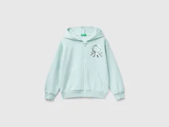 Sweatshirt with zip and sequins
