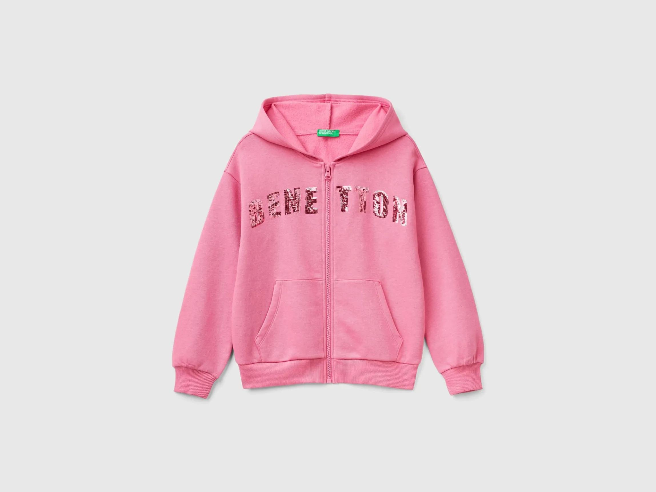Sweatshirt with zip and sequins