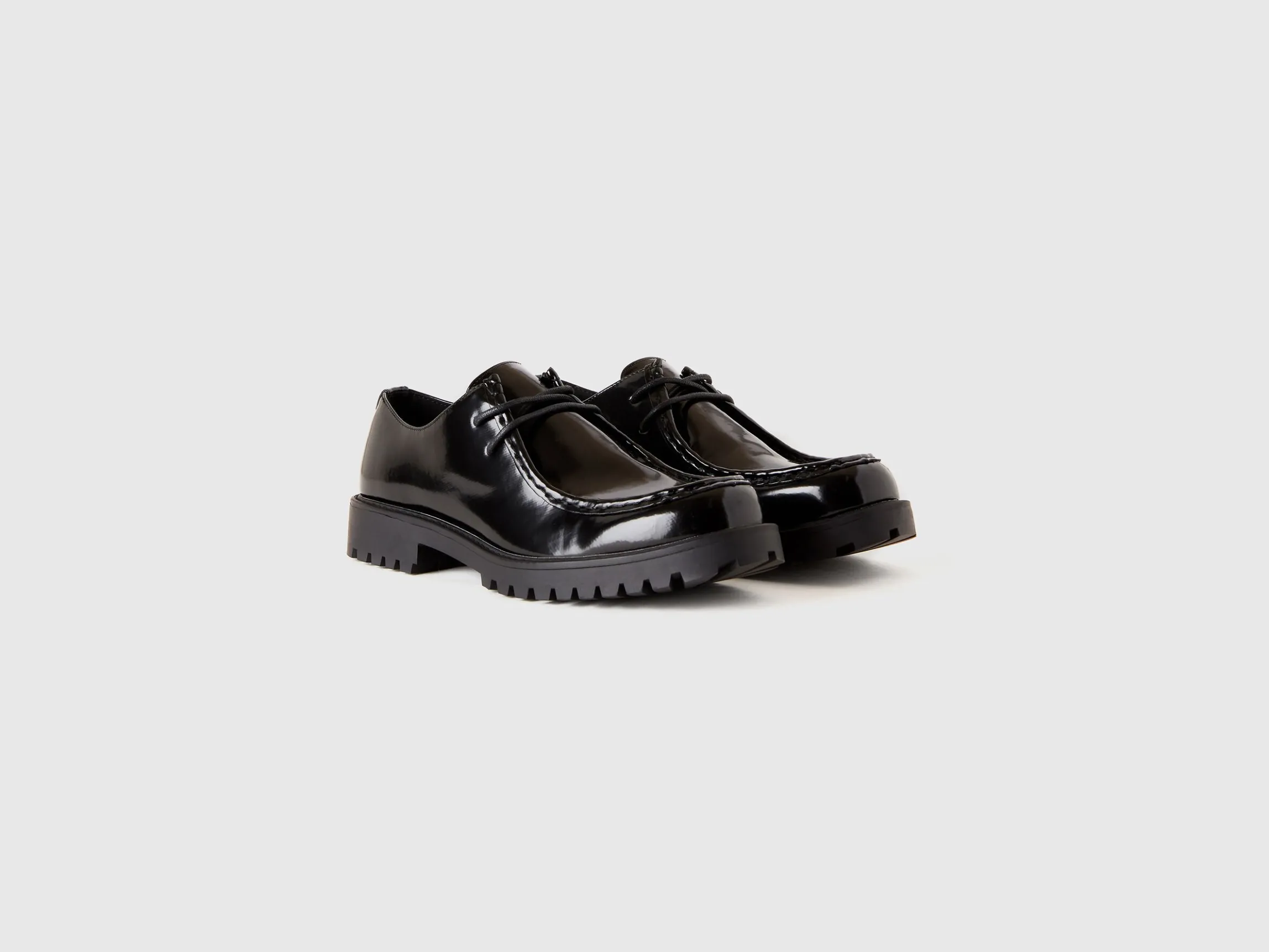 Synthetic patent leather moccasins
