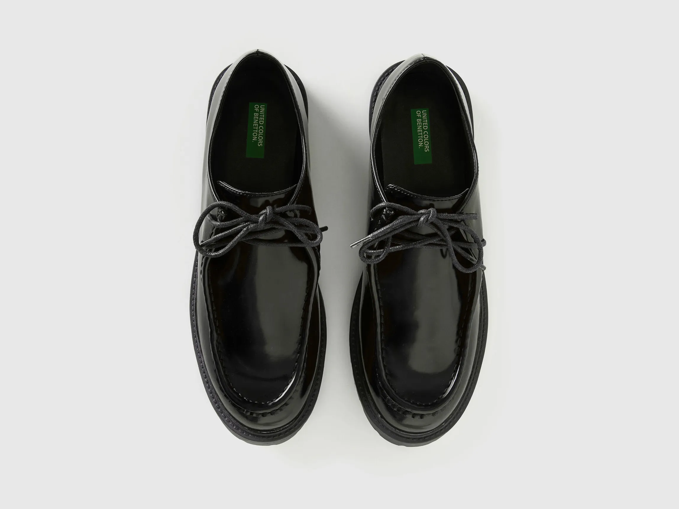 Synthetic patent leather moccasins