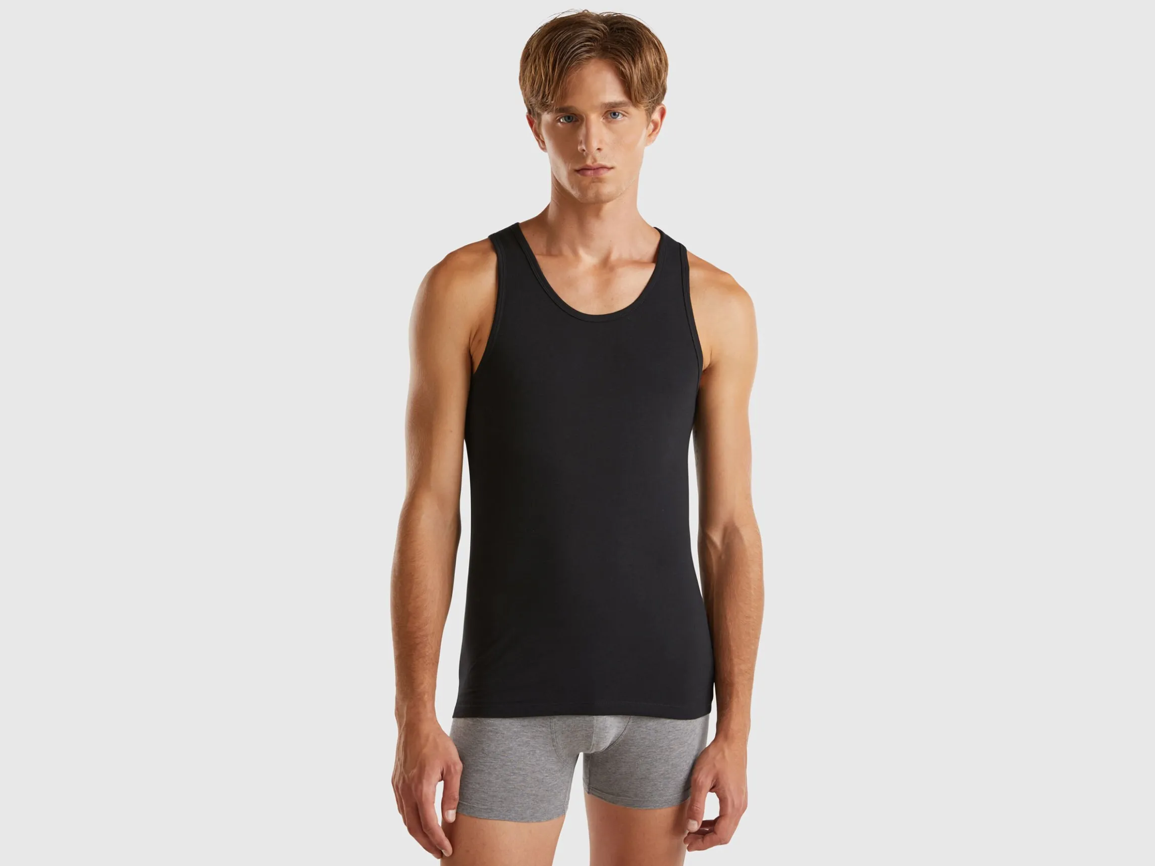 Tank top in organic stretch cotton