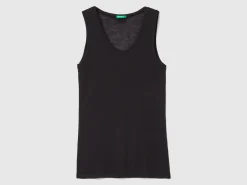 Tank top in viscose and wool blend