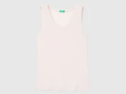 Tank top in viscose and wool blend