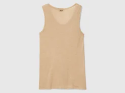 Tank top in viscose and wool blend
