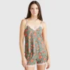 Tank top with lace and floral print