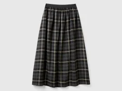 Tartan check midi skirt