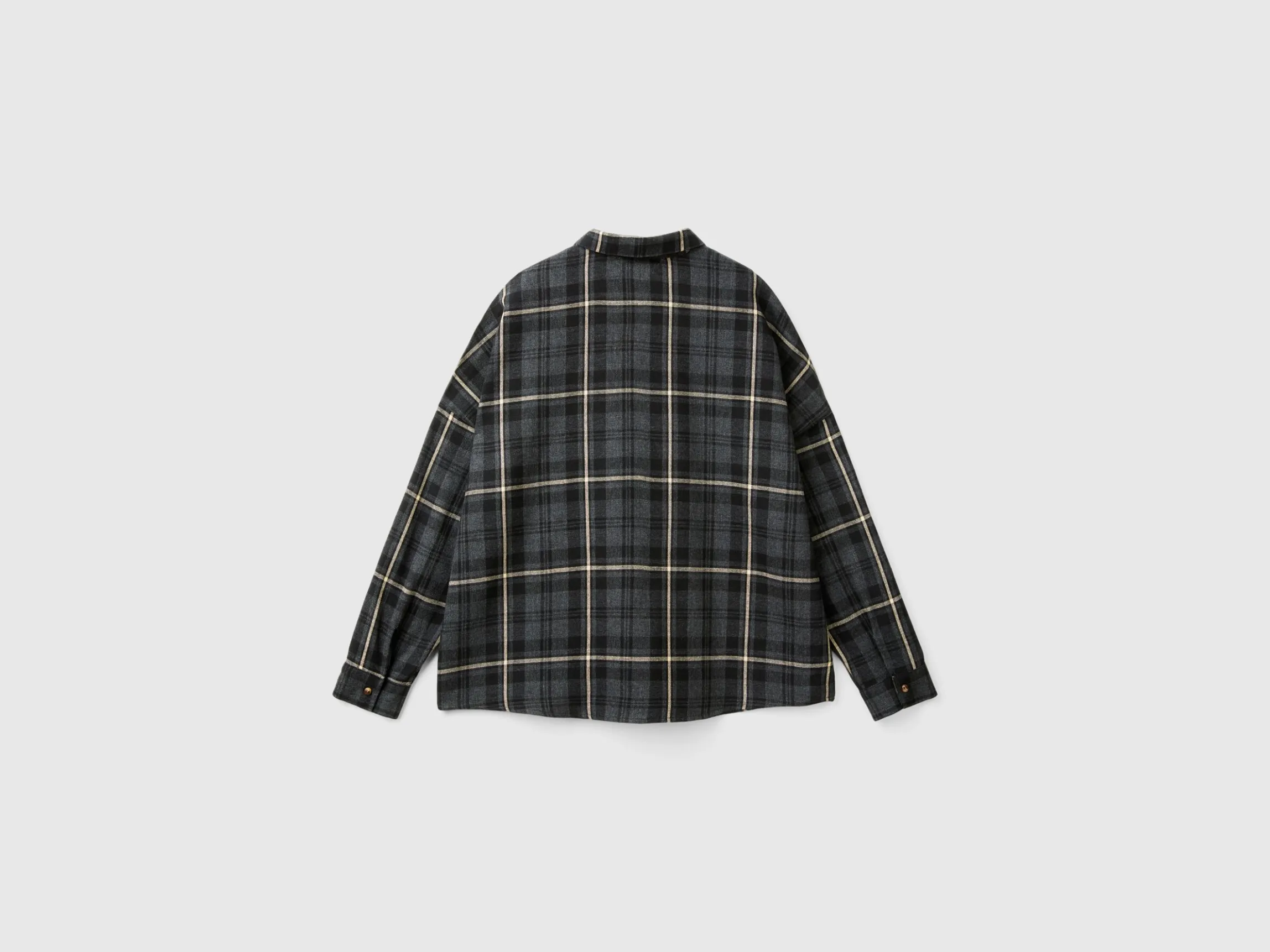 Tartan check wool blend shirt