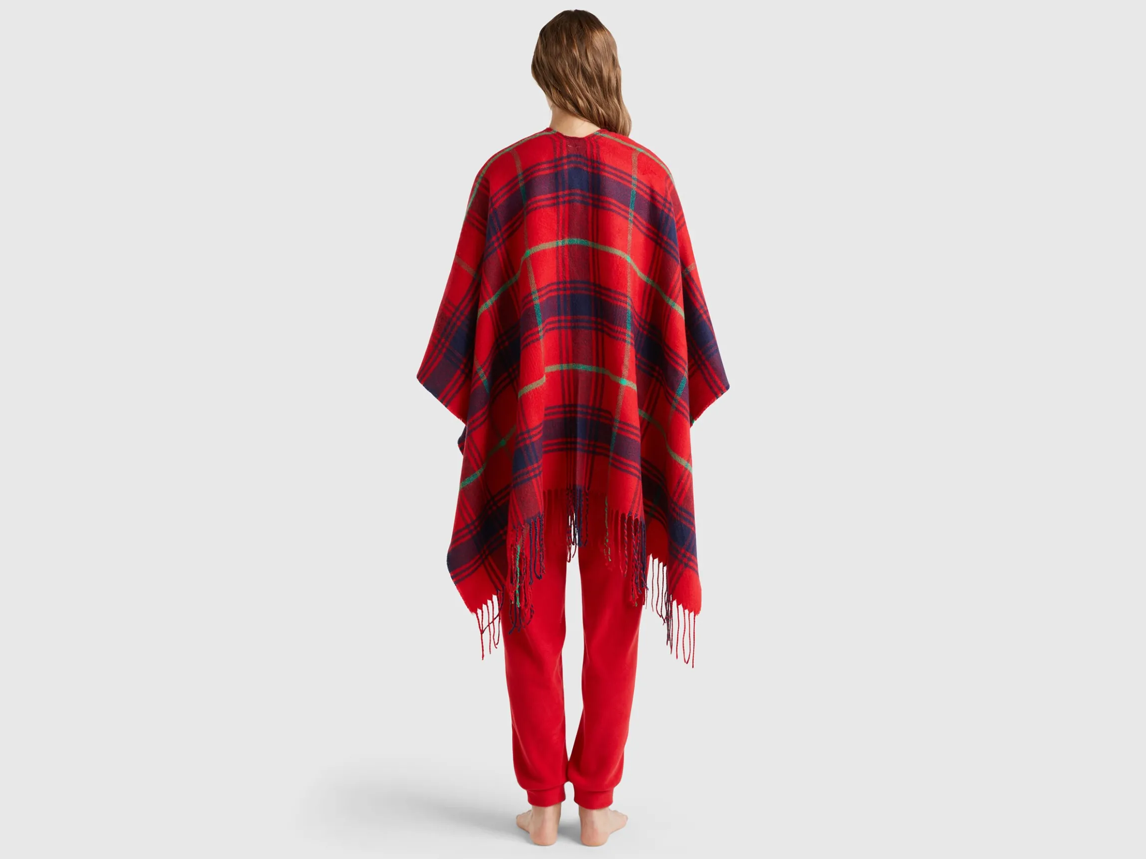 Tartan jacquard cape