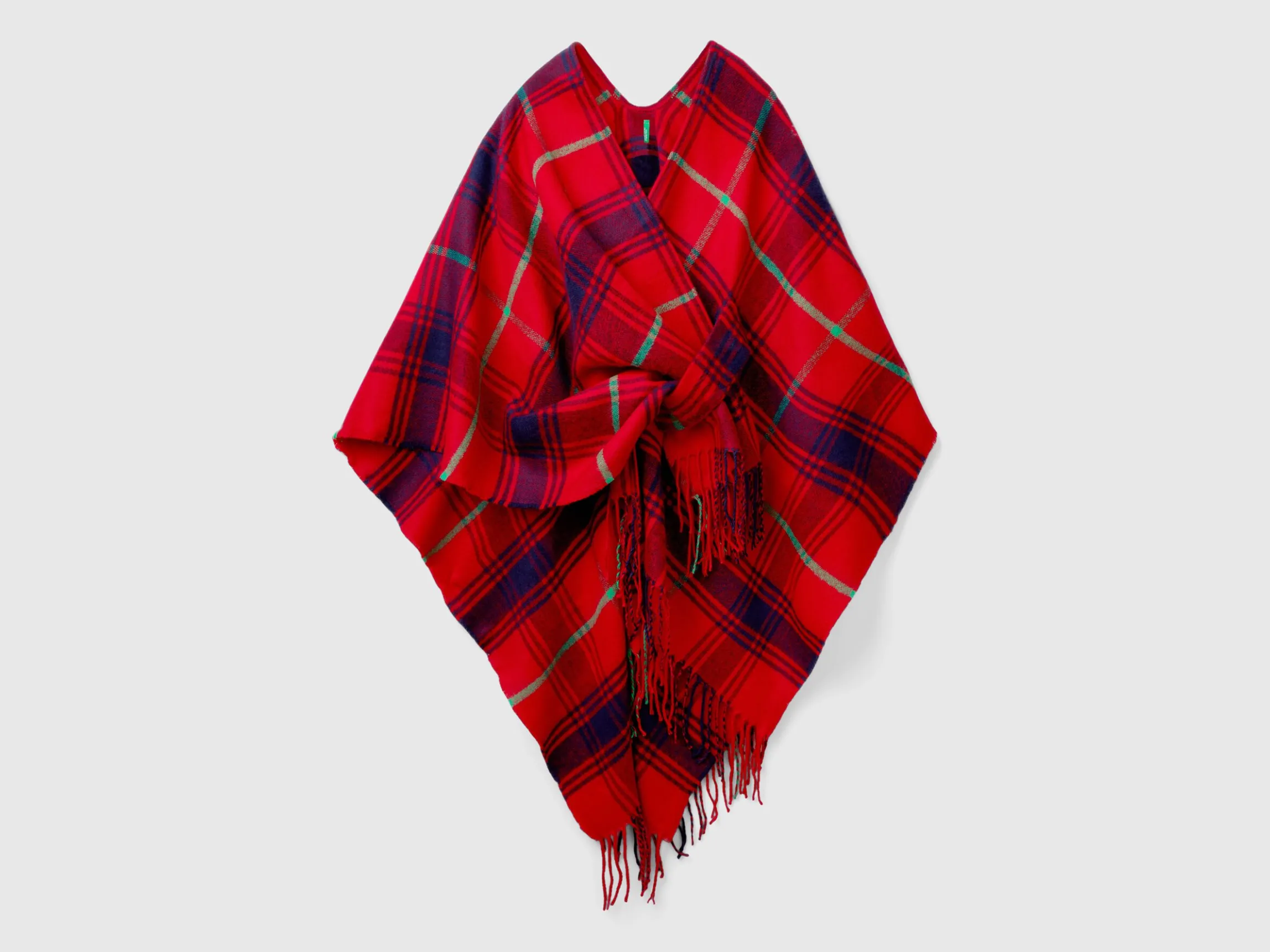 Tartan jacquard cape