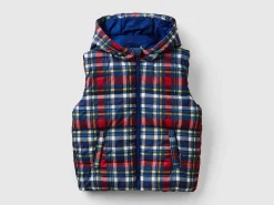 Tartan padded vest