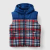 Tartan padded vest