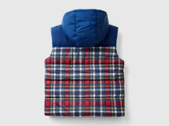 Tartan padded vest