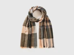 Tartan scarf in wool blend