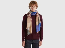 Tartan scarf in wool blend
