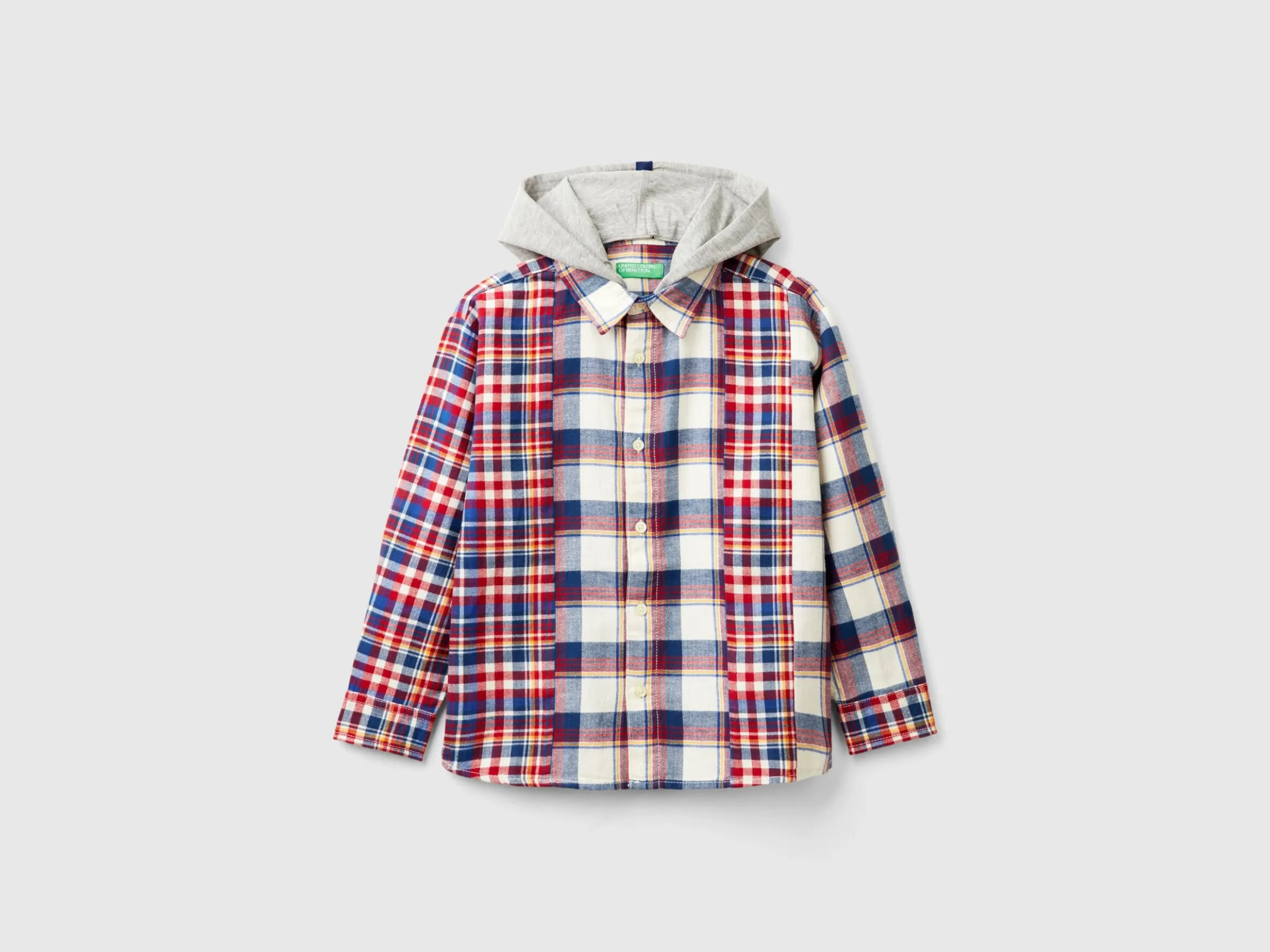 Tartan shirt with hood