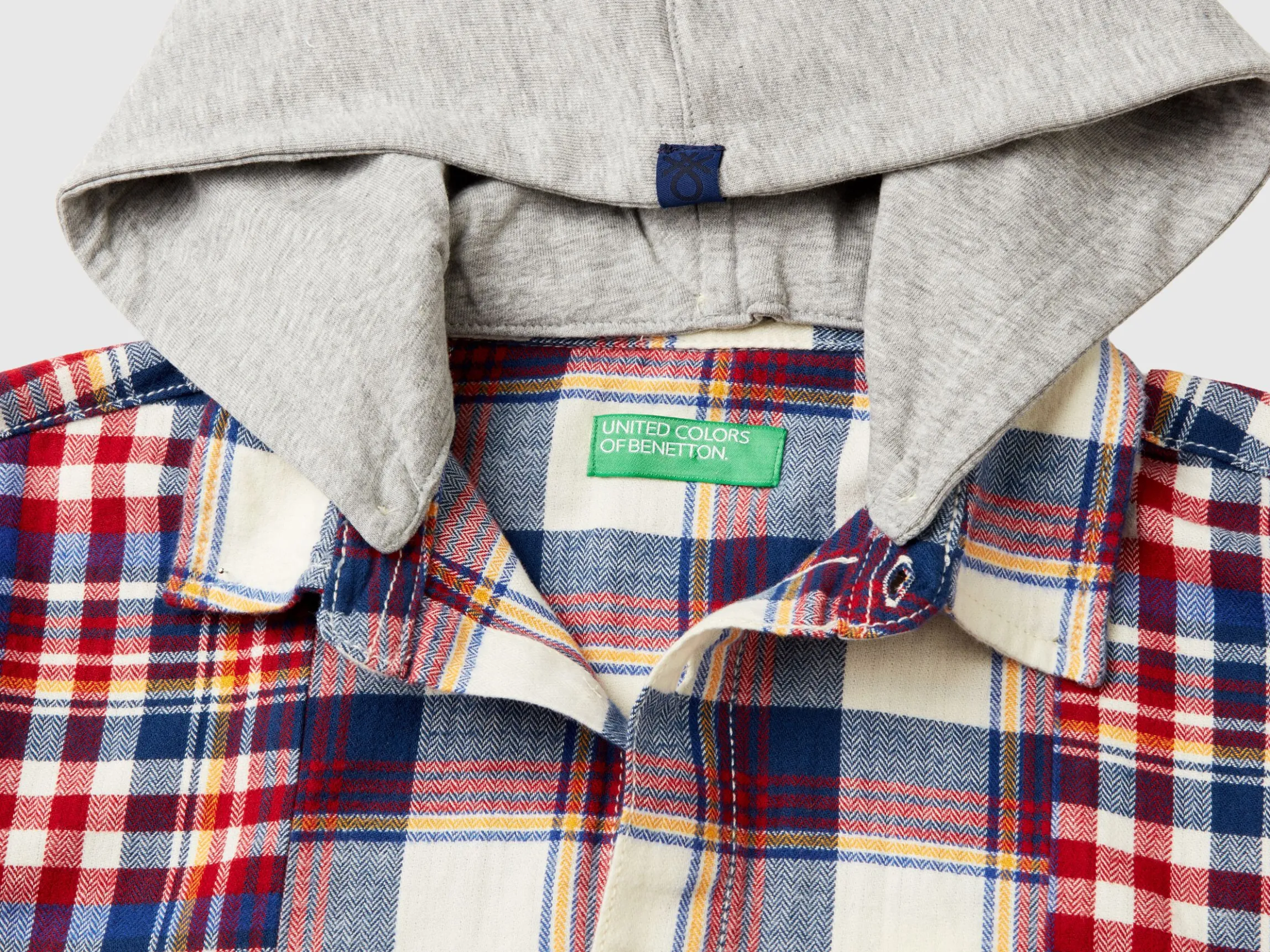 Tartan shirt with hood