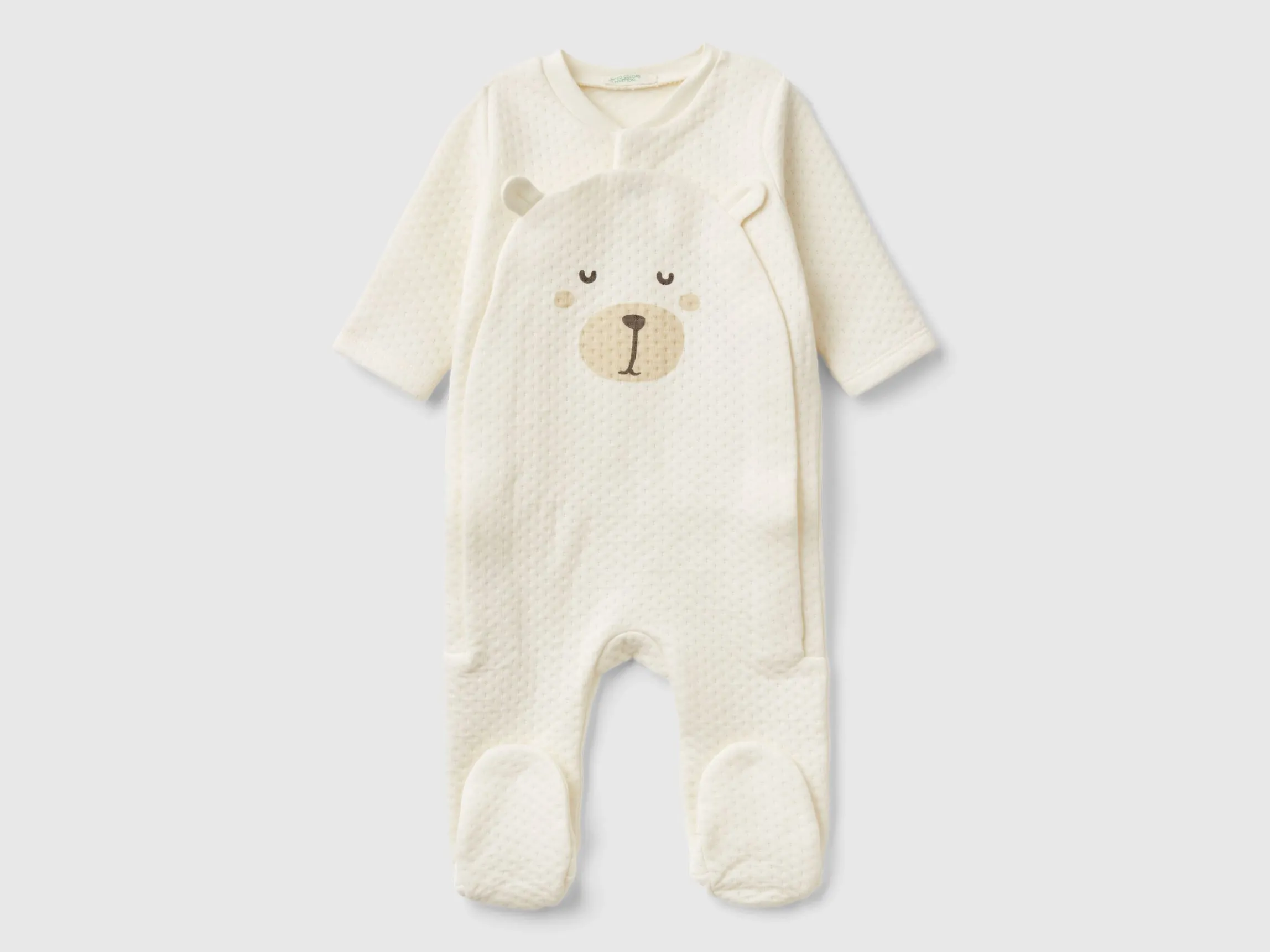 Teddy bear onesie with quilted look