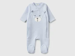 Teddy bear onesie with quilted look