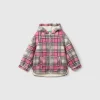 Teddy jacket with check pattern