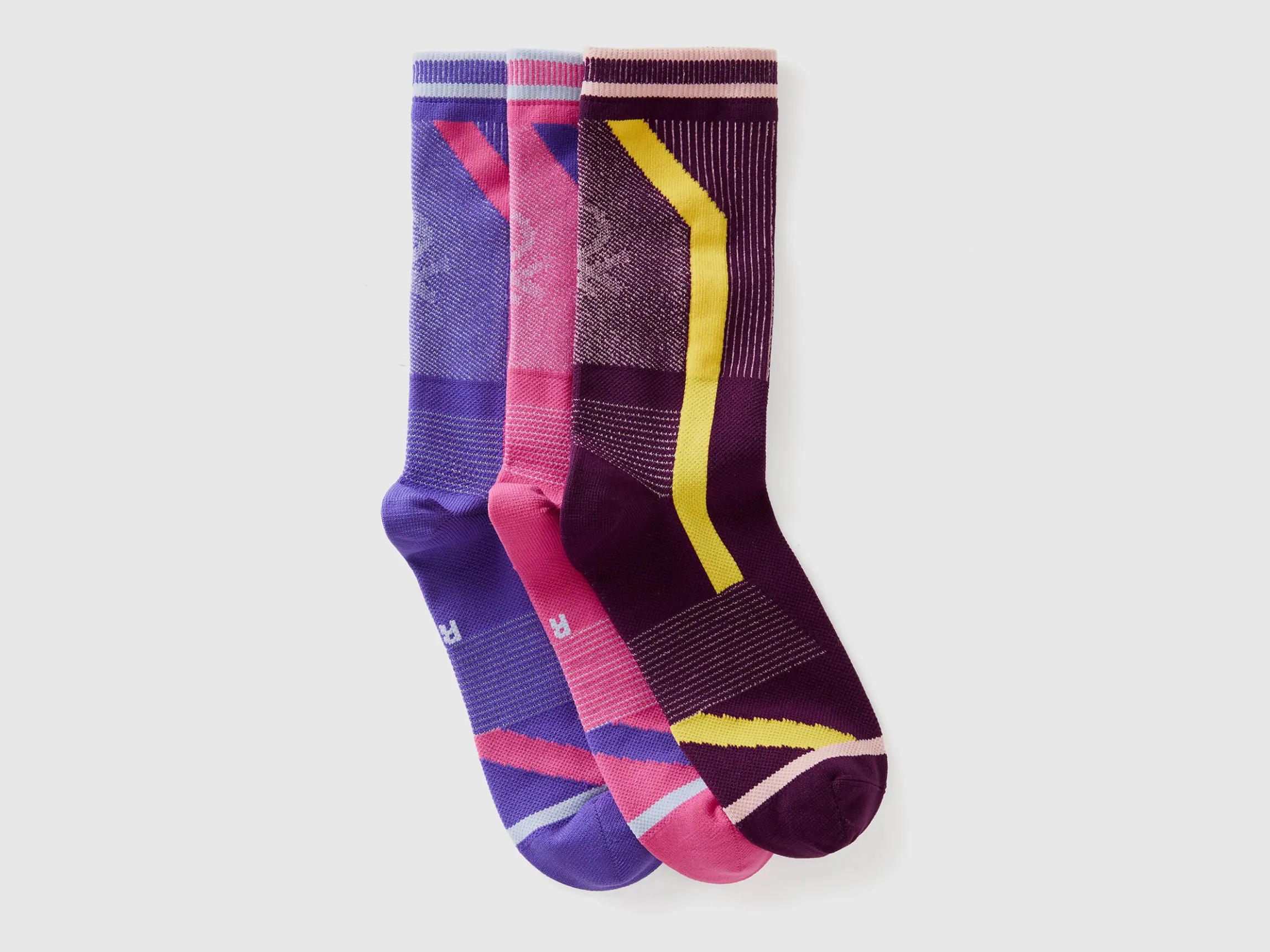 Three pairs of 3/4 length sports socks