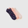 Three pairs of short socks with logo