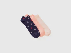 Three pairs of short socks with logo