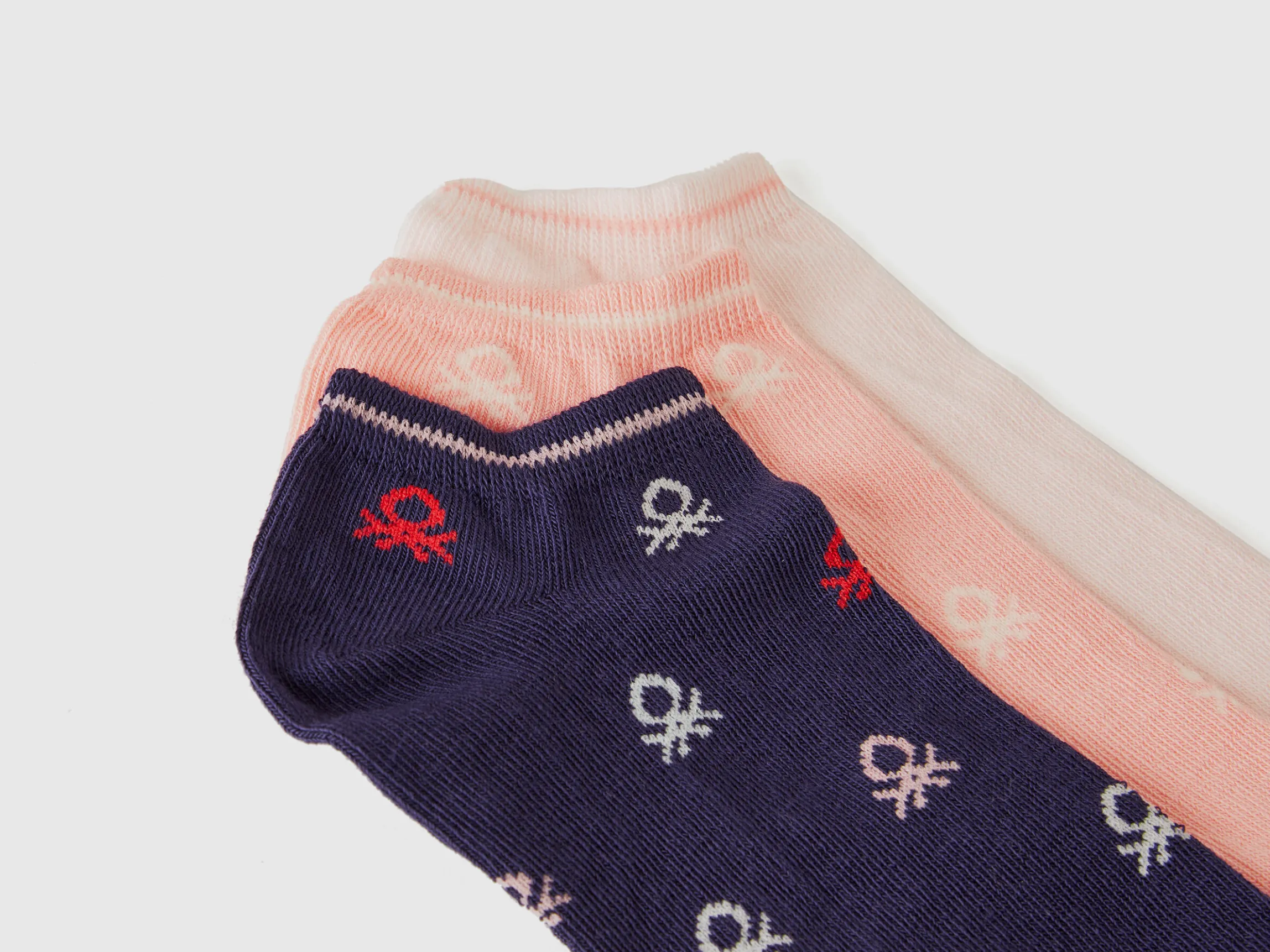Three pairs of short socks with logo