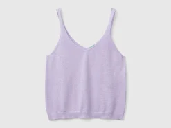 Top with V-neck and lurex