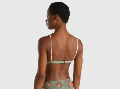Triangle bra with floral print