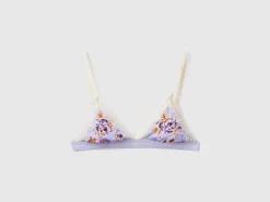 Triangle bra with floral print
