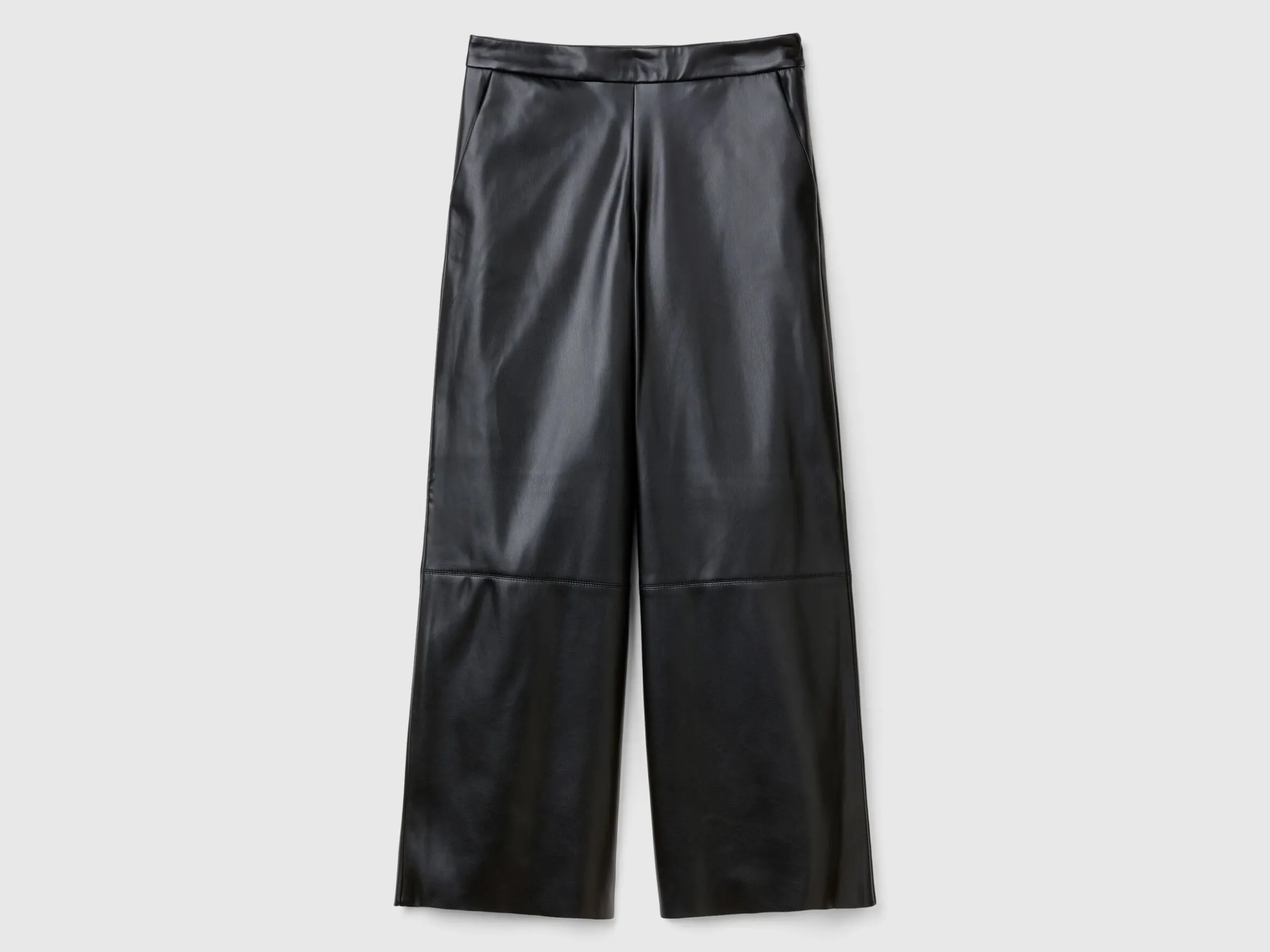 Trousers in imitation leather fabric