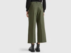 Trousers in stretch cotton with straight leg