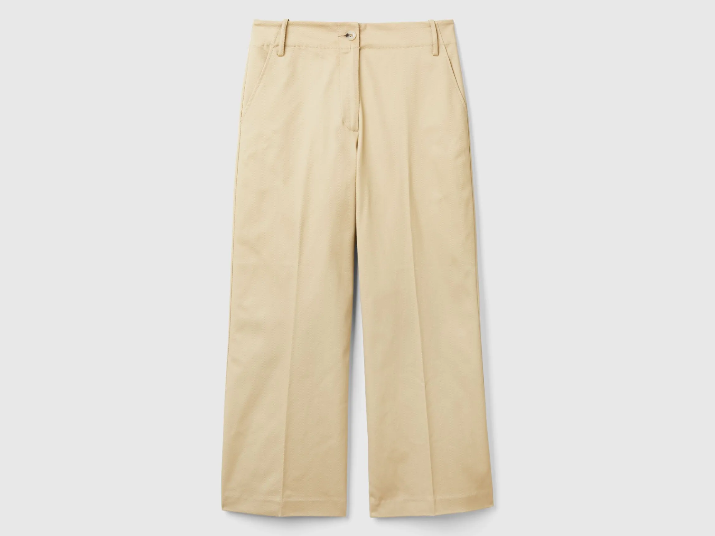 Trousers in stretch cotton with straight leg