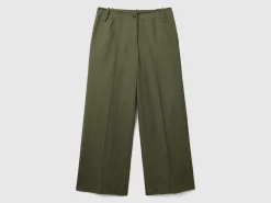 Trousers in stretch cotton with straight leg