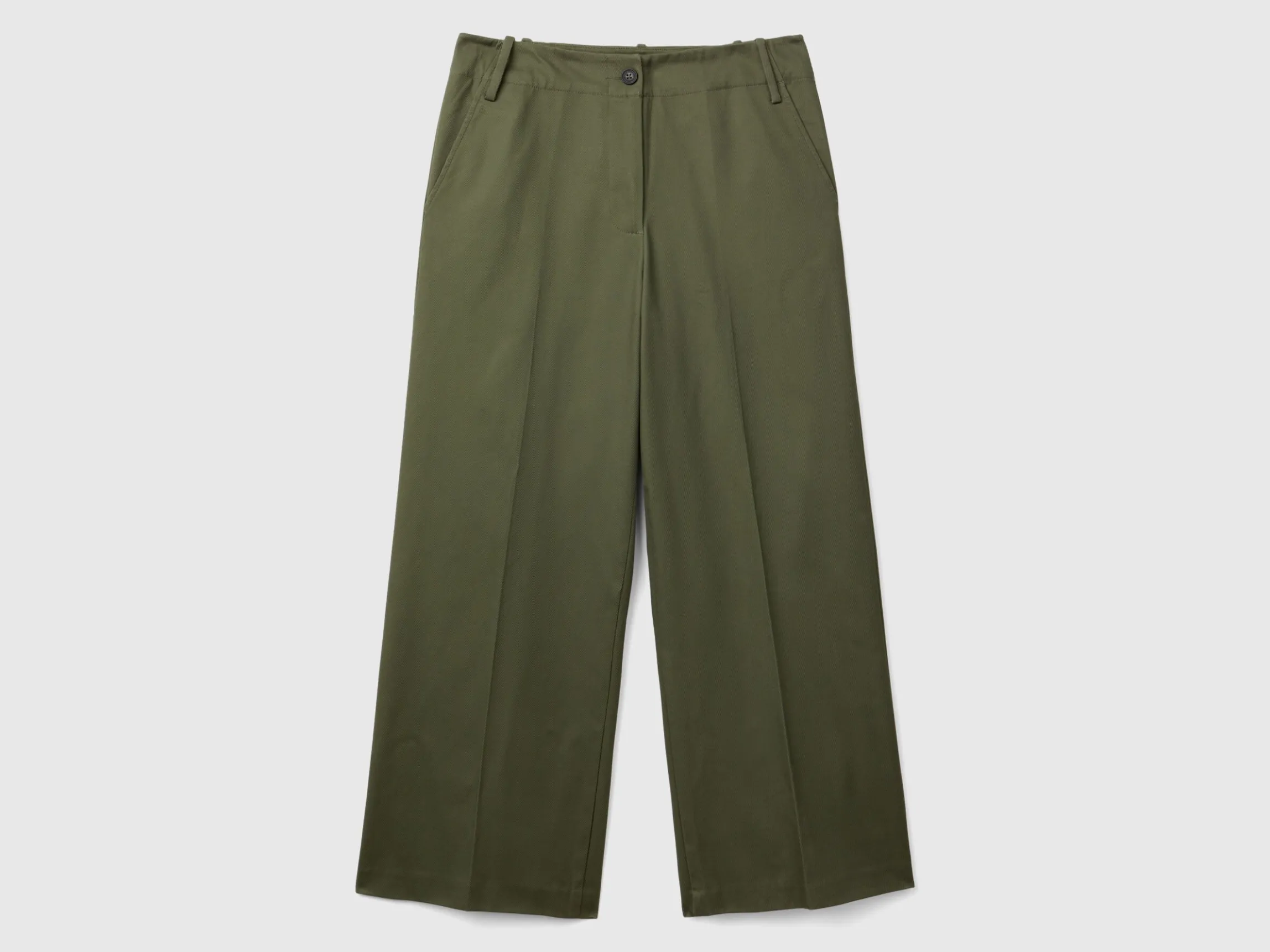 Trousers in stretch cotton with straight leg