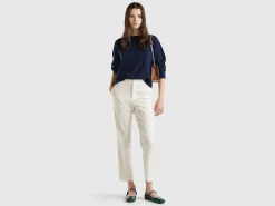 Trousers in stretch viscose blend