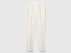 Trousers in stretch viscose blend