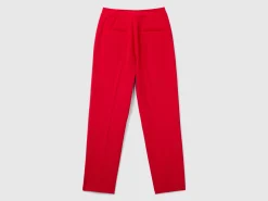 Trousers in stretch viscose blend