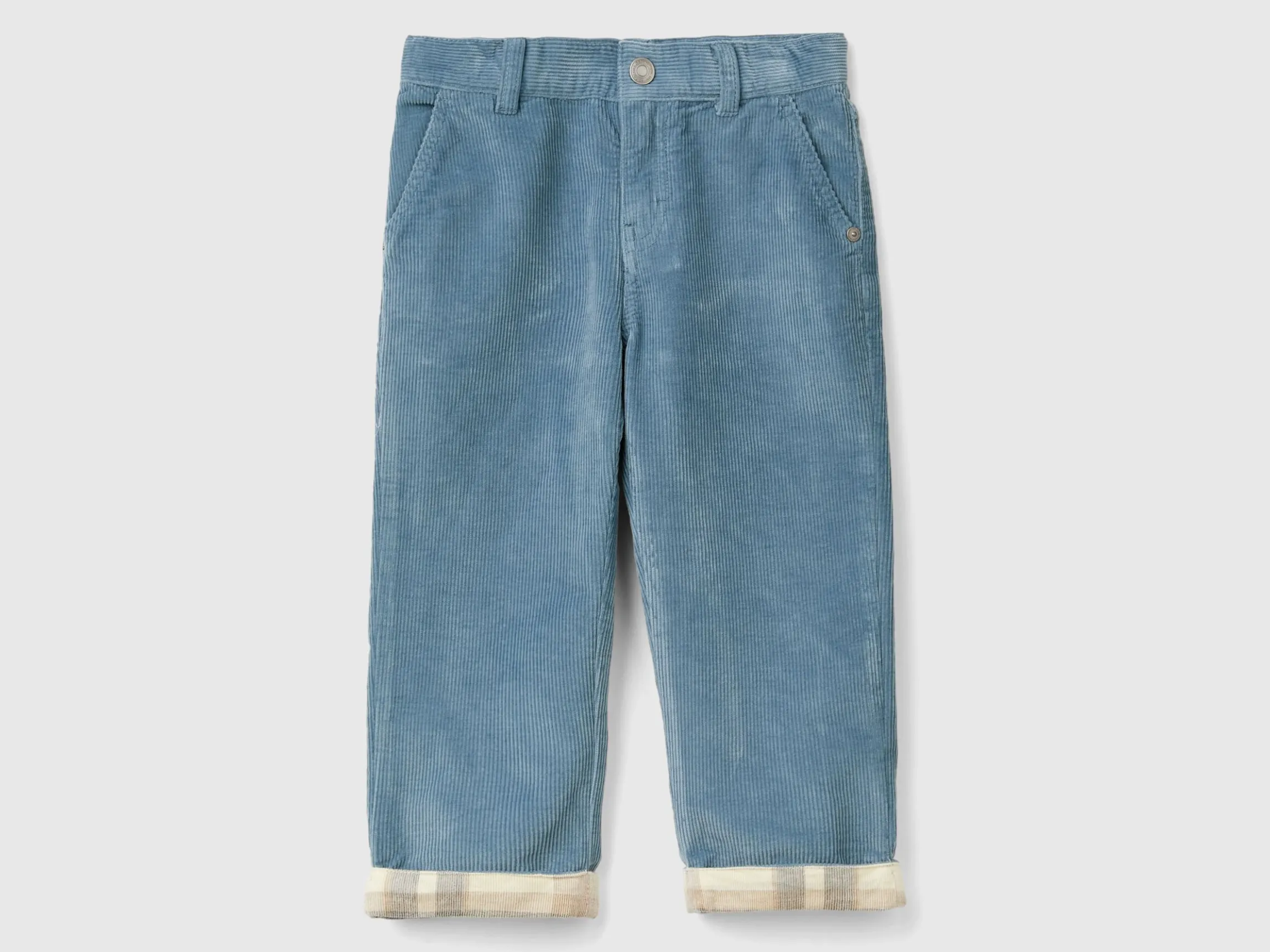 Trousers in velvet with cuff