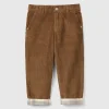 Trousers in velvet with cuff