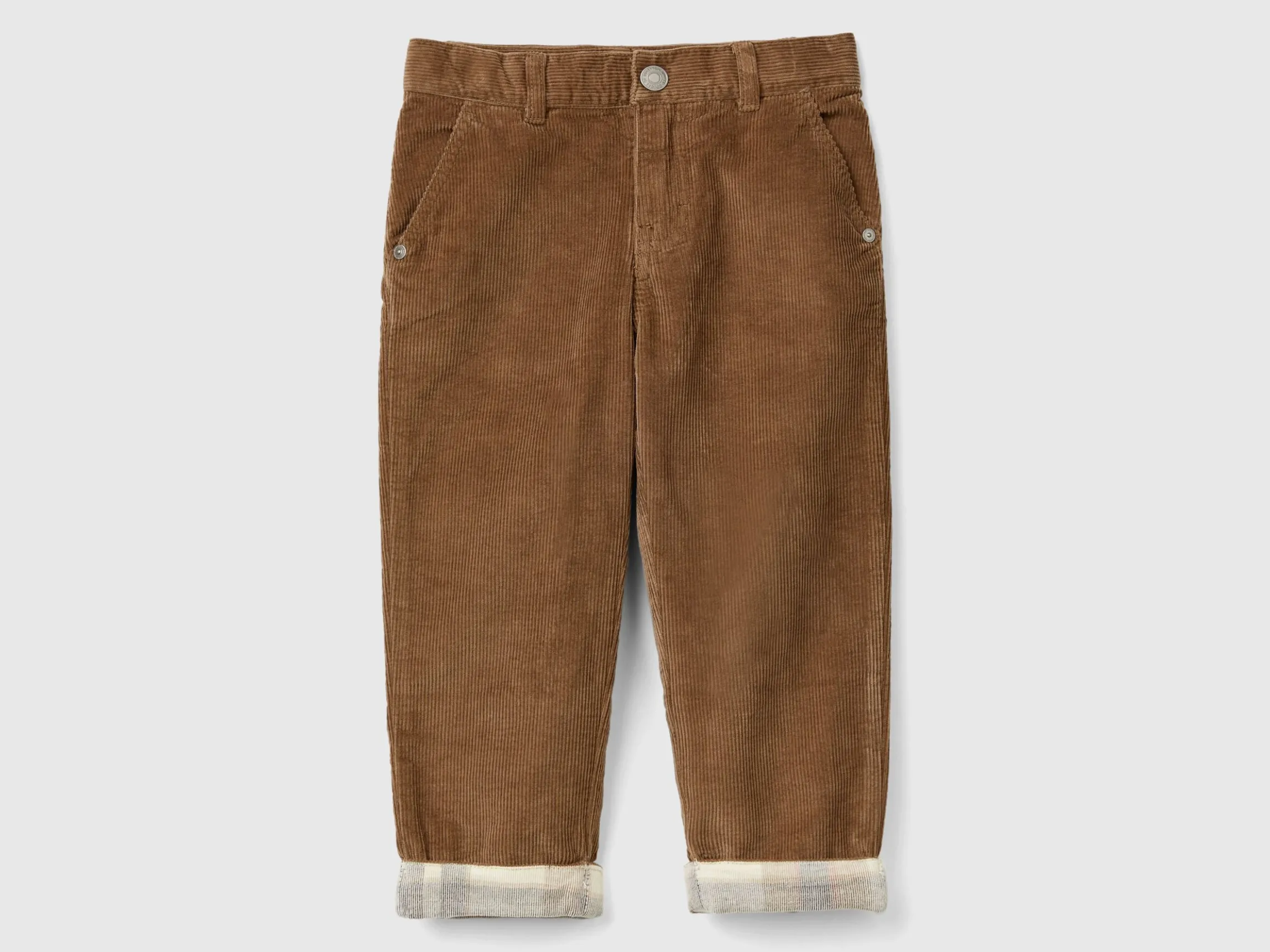 Trousers in velvet with cuff
