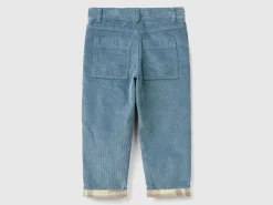 Trousers in velvet with cuff