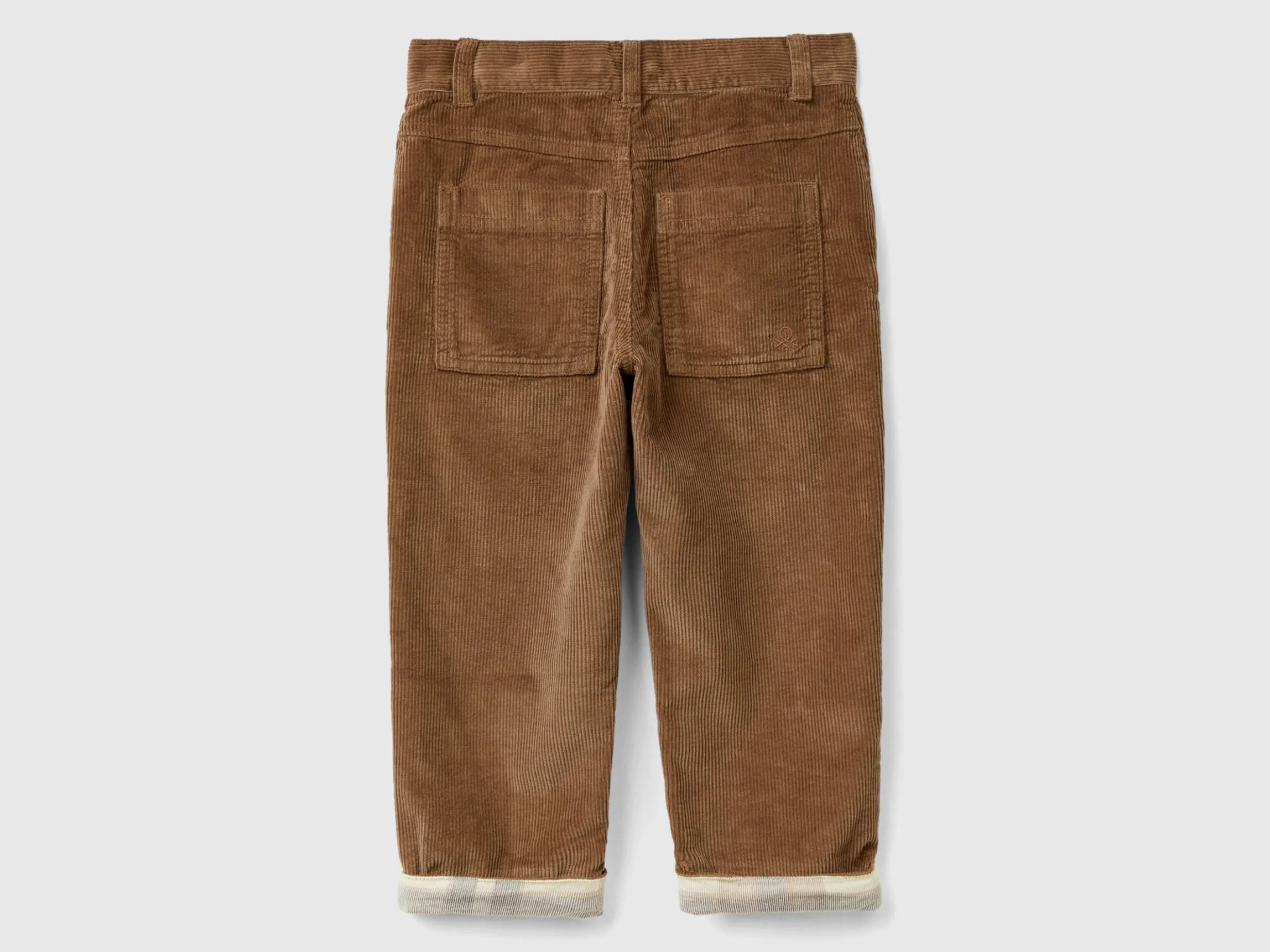 Trousers in velvet with cuff