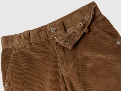 Trousers in velvet with cuff