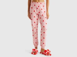 Trousers in warm cotton with hearts