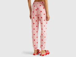 Trousers in warm cotton with hearts