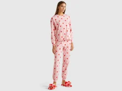 Trousers in warm cotton with hearts