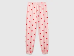 Trousers in warm cotton with hearts