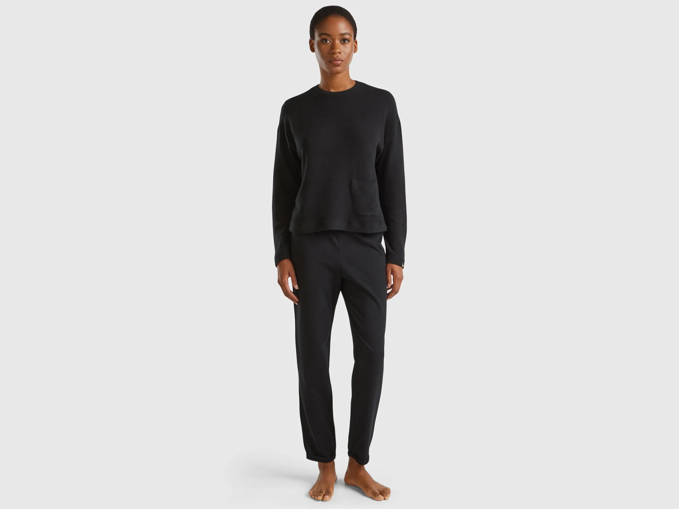 Trousers in warm stretch cotton