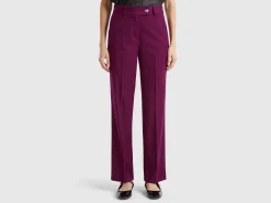 Trousers in wool and viscose blend